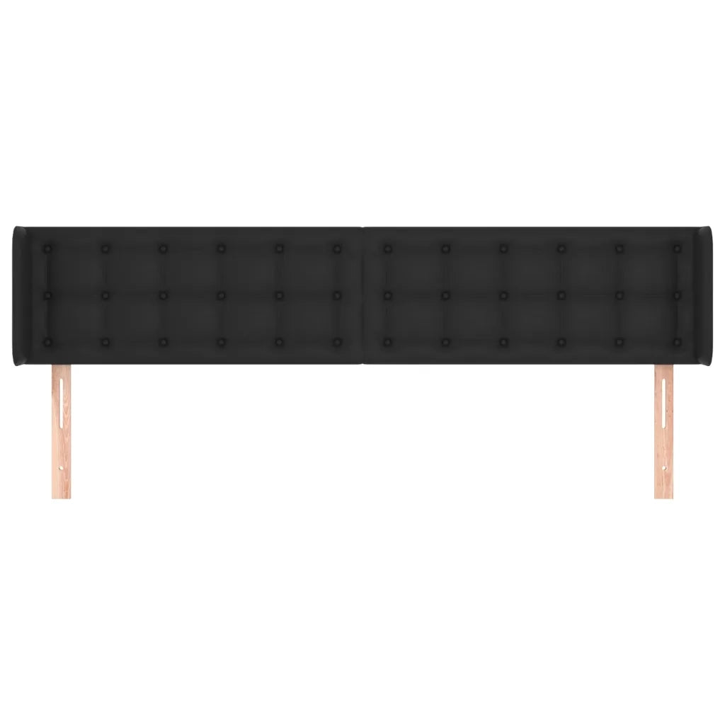Testiera ad Orecchio Nera 183x16x78/88 cm in Similpelle