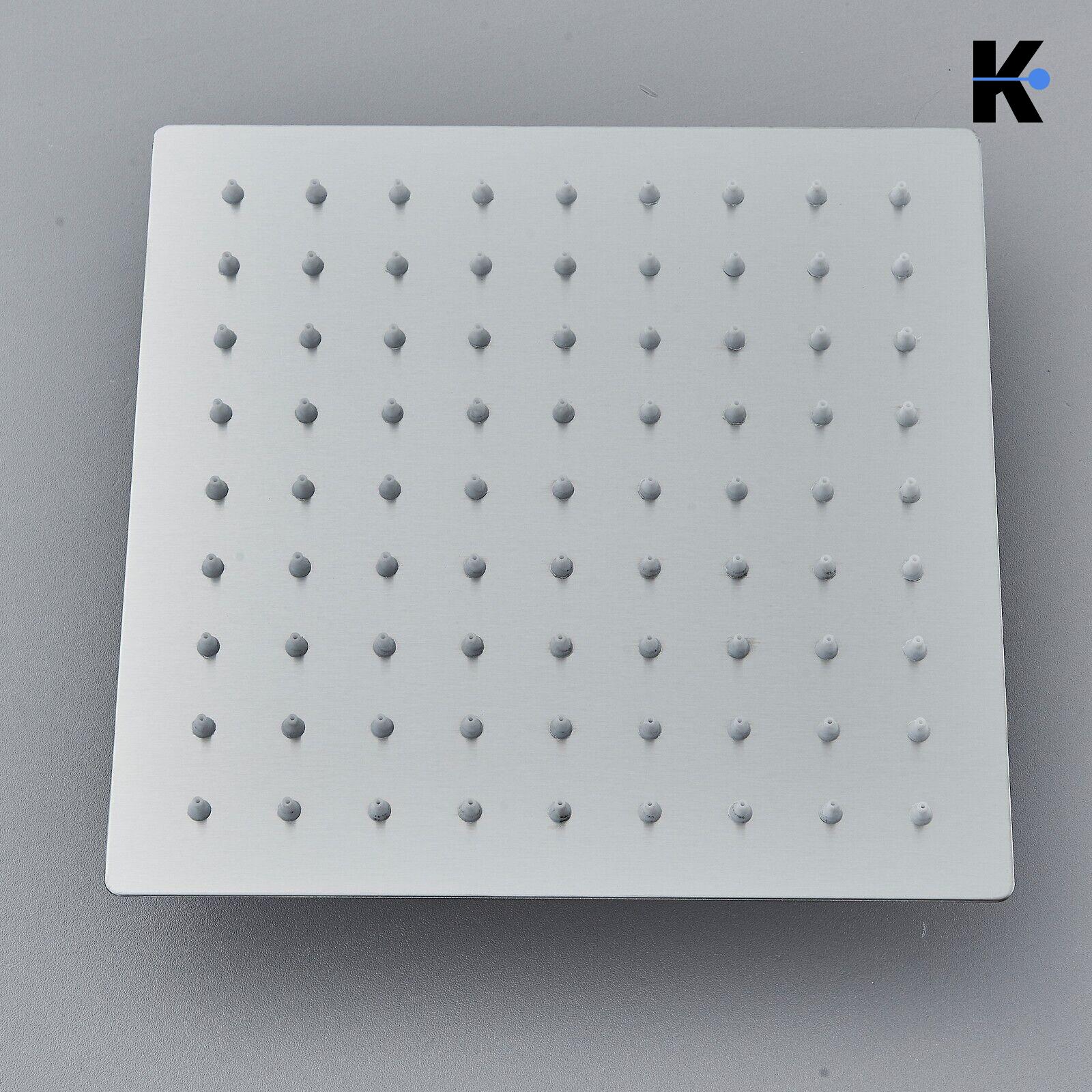 LANA | Set pioggia Premium in acciaio inox spazzolato argento | Miscelatore doccia di design | Miscelatore doccia completo di doccetta