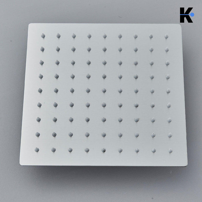 LANA | Set pioggia Premium in acciaio inox spazzolato argento | Miscelatore doccia di design | Miscelatore doccia completo di doccetta