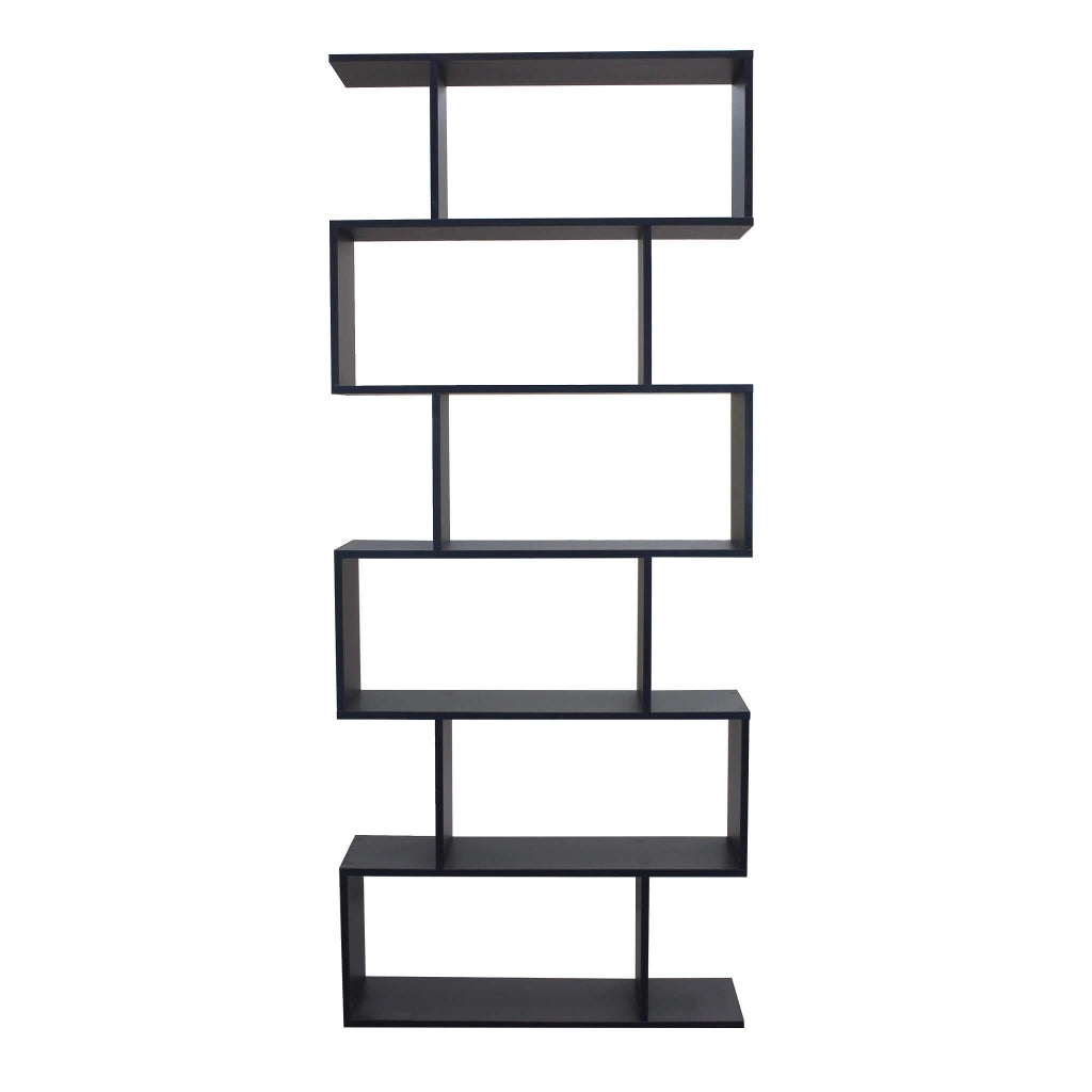LIBRERIA ALANA CON 6 RIPIANI SFALSATI IN DESIGN MODERNO GRIGIO SCURO