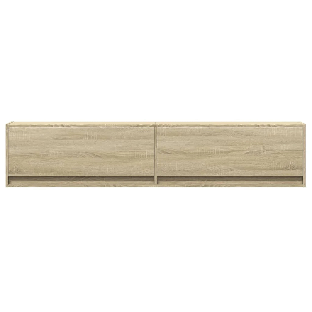 Mobile TV multimediale scaffale TV credenza mobile TV sala da pranzo soggiorno camera da letto a parete con illuminazione a LED rovere Sonoma 180 x 31 x 38 cm marrone 02_0027827