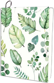 Copertina per libro - Rinnovabile - Foglie verdi - Protezione per libro in nylon - Adattabili per notebook da 9 x 11 pollici - Modello per notebook elastico
