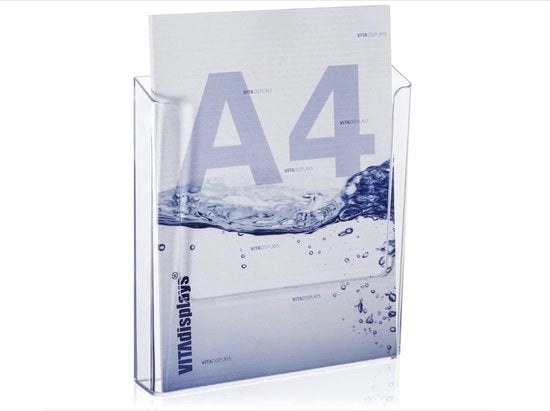 Houder per brochure DIN A4, flyer holder trasparente per fissaggio alla parete, houder per brochure come folder per flyers e cataloghi