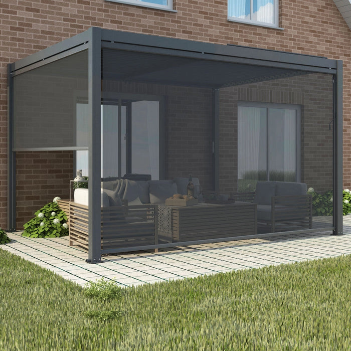 Laterale per Pergola Bioclimatica Lato 4 metri in Textilene Grigio Antracite