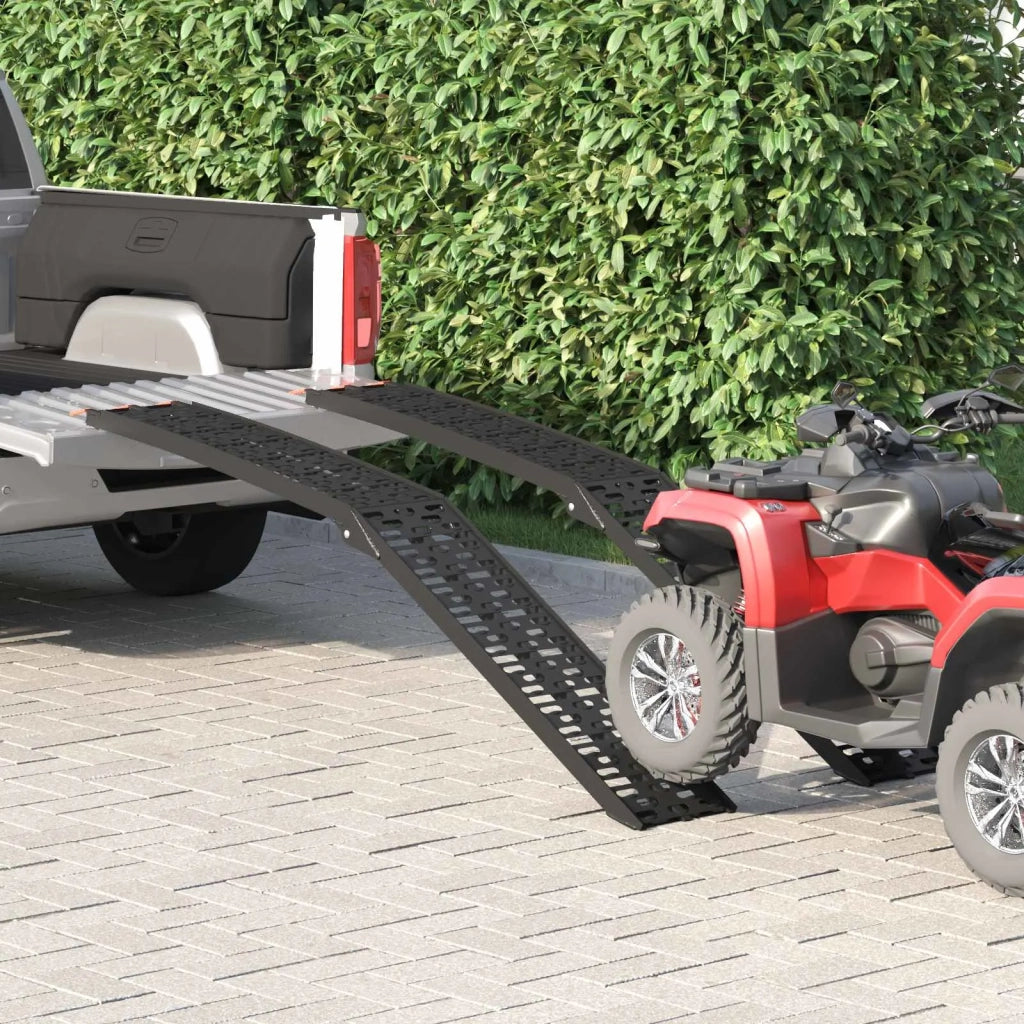 Rampe per Moto Pieghevoli 340 kg per rampa 2 pcs Nero Alluminio 42021087