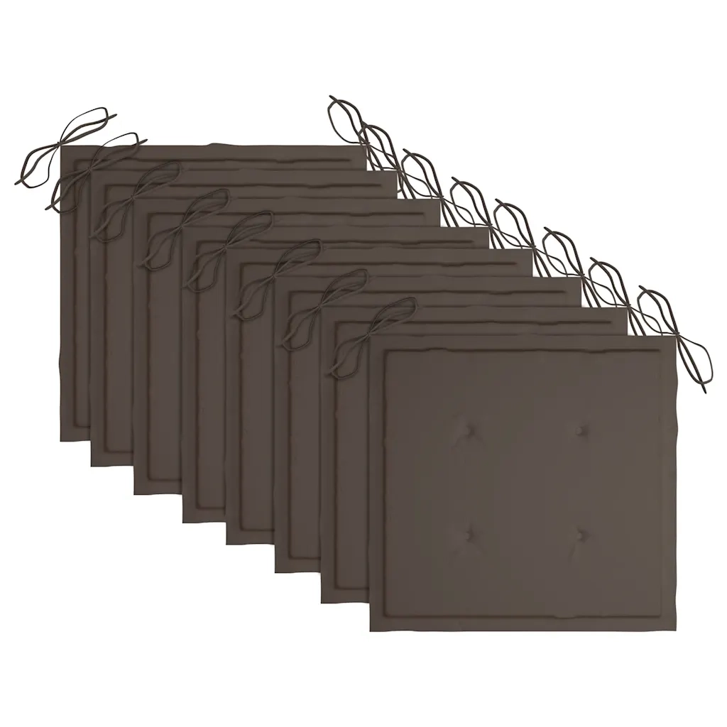 Sedie da Giardino con Cuscini Tortora 8 pz Legno Massello Teak 3072897