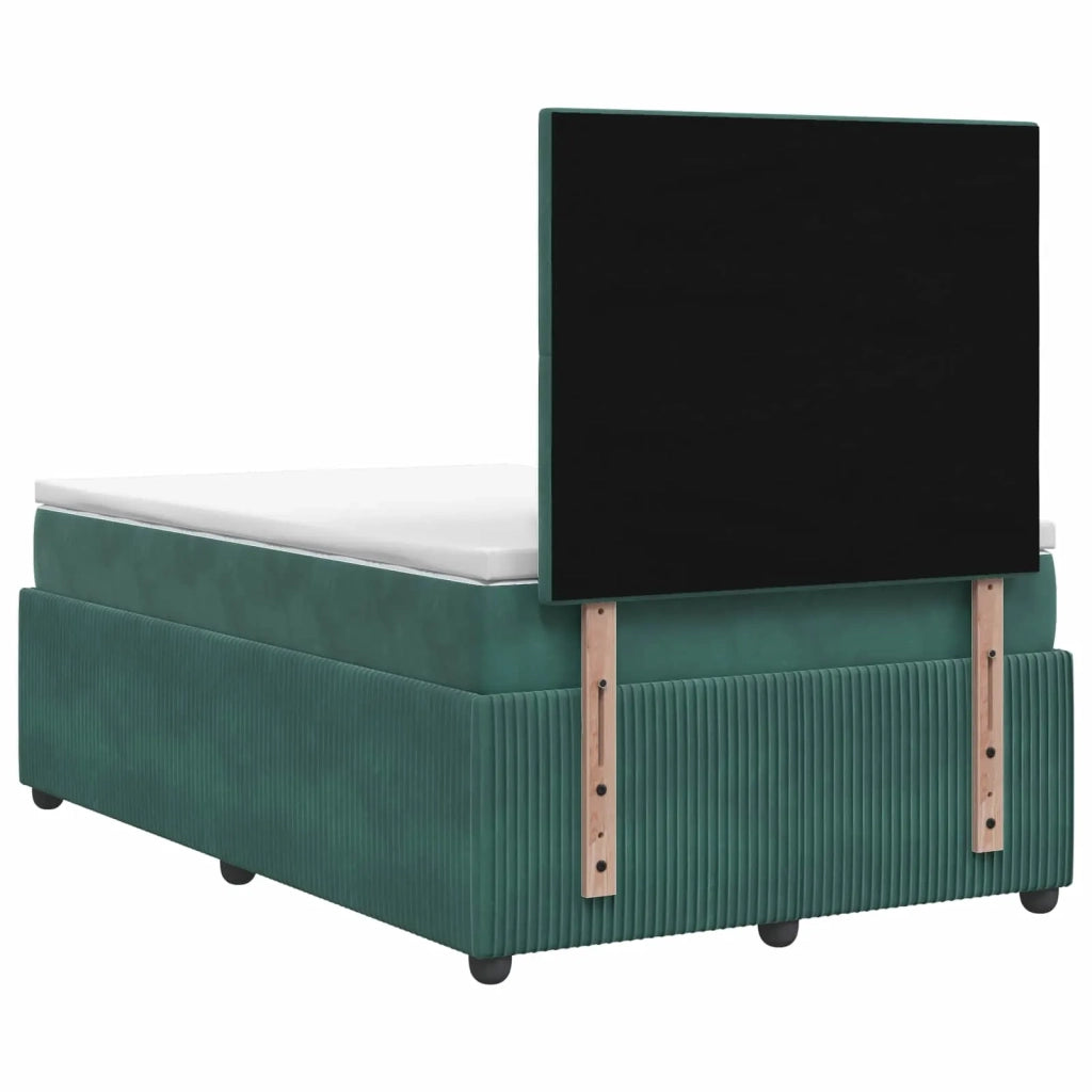 Letto Box Spring LED con Materasso Verde Scuro 120 x 200 cm 3456056