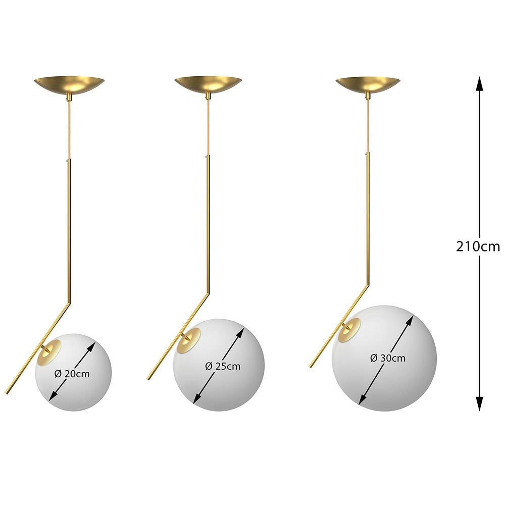 Lampadario Lampada Sospensione Sfera 30 cm Design Moderno Paralume Metallo Oro