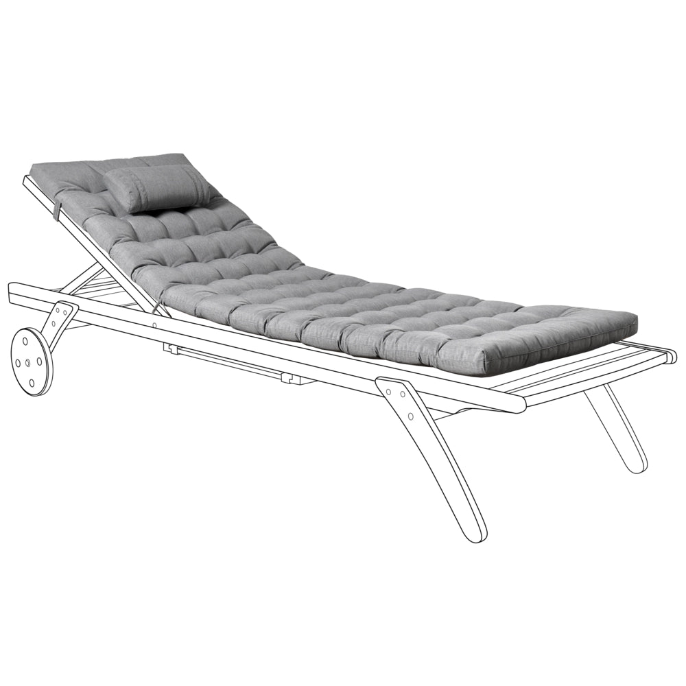 Cuscino per lettino prendisole con poggiatesta per lettino solare Resistente ai raggi UV Grigio melange esterno bordo piscina