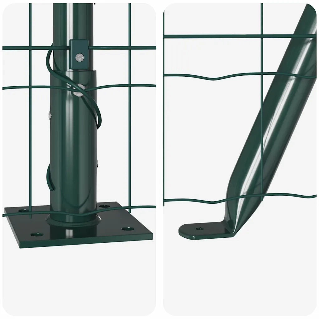 Recinzione da Giardino | Recinzione con Posto Verde 0,4 x 25 m Acciaio e PVC