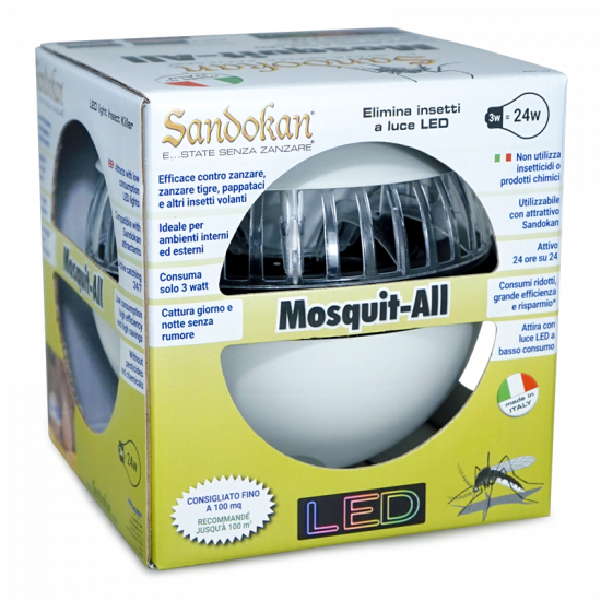 Elettroinsetticida " Mosquito All " ad aspirazione con Led UV
