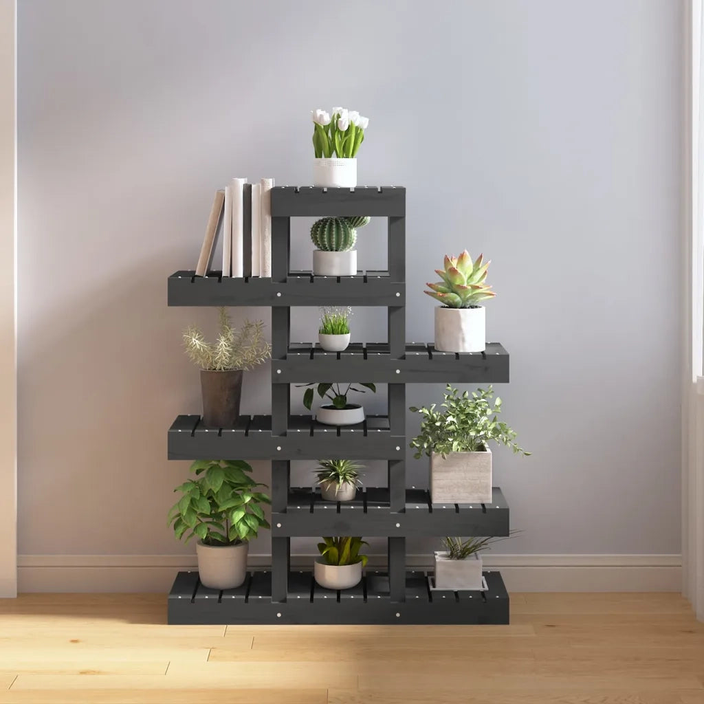 Supporto per piante | Sostegno per piante Grigio 85x25x109,5cm Legno Massello di Pino