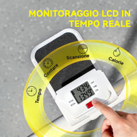 Stepper Vertical Climber Pieghevole con Impugnatura Regolabile Pedali Antiscivolo e Monitor LCD Bianco