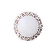 Specchio da parete Mosaic tondo in argento e rose'