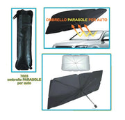Parasole Auto Parabrezza ad Ombrello Pieghevole con Custodia 63 x 113 cm