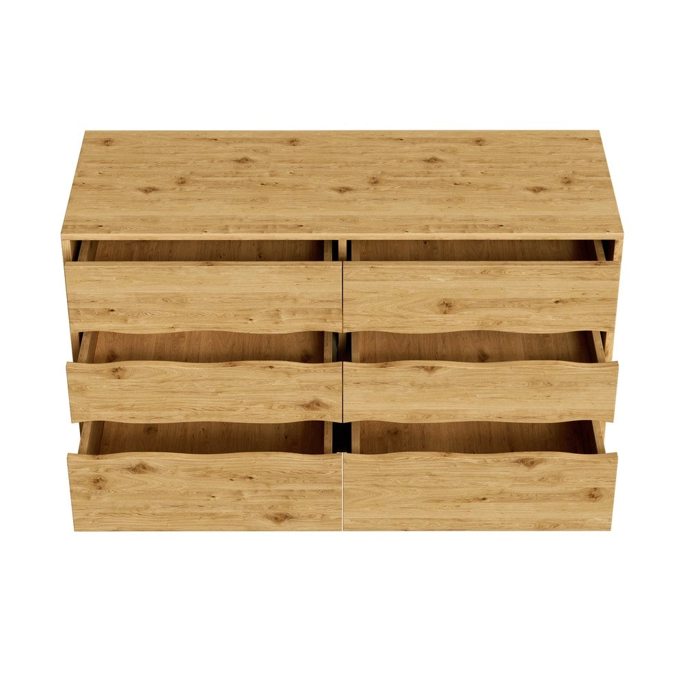 Credenza con 6 Cassetti ¨C MINIMAL ¨C Legno, Metallo, 120x40x75,5 cm