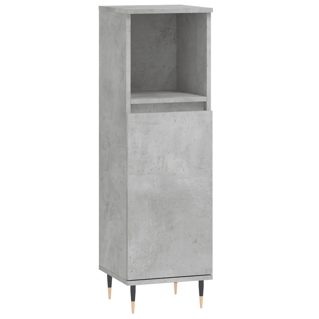 Armadietto Bagno Grigio Cemento 30x30x100 cm Legno Multistrato 831552