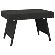 Tavolino | Tavolo laterale Pieghevole Nero 60x40x38 cm in Polyrattan