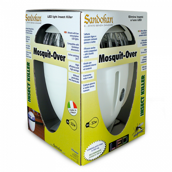 Elettroinsetticida " Mosquito Over  " ad aspirazione con Led UV