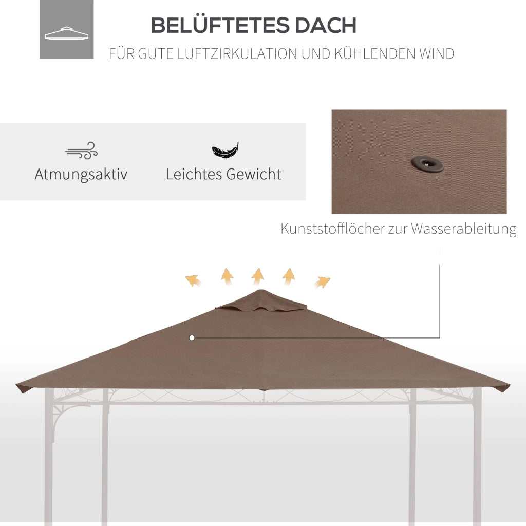 COPERTURA PER GAZEBO 298x295 cm Poliestere Coffee