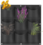Zakken per piante, parete per piante, contenitori per piante, appesi, velluto, contenitori per piante, parete, contenitori per piante, appesi, distribuiti in decorazione di casa, giardino (nero-9)