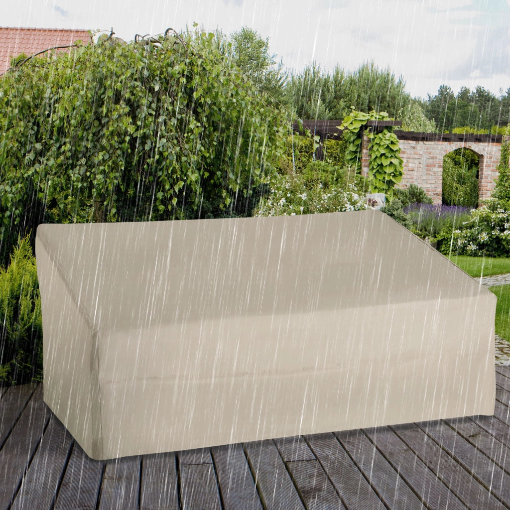 Copertura per Divano da Giardino 3 Posti ¨C zephmum ¨C Beige Impermeabile 218x111x101 cm