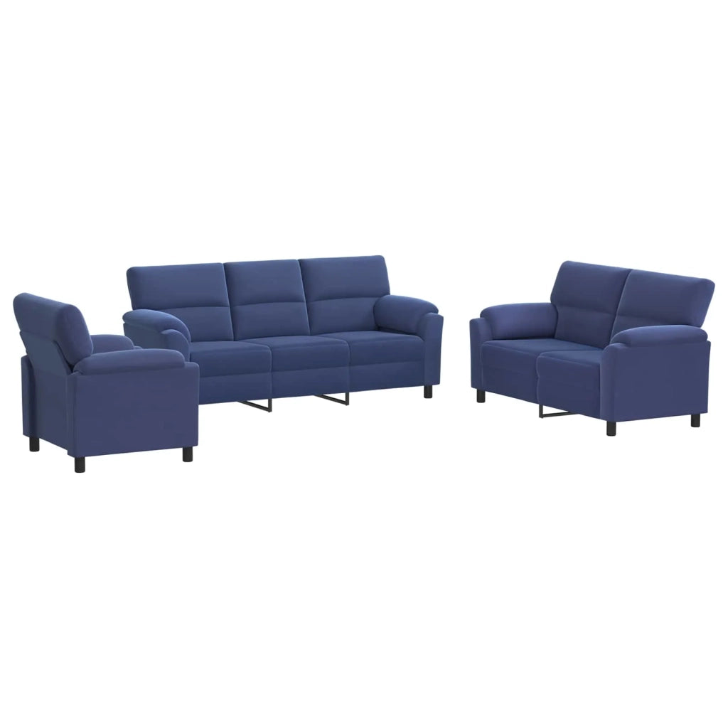 Set di divani 3 pcs Blu Polizia Velluto 3430488