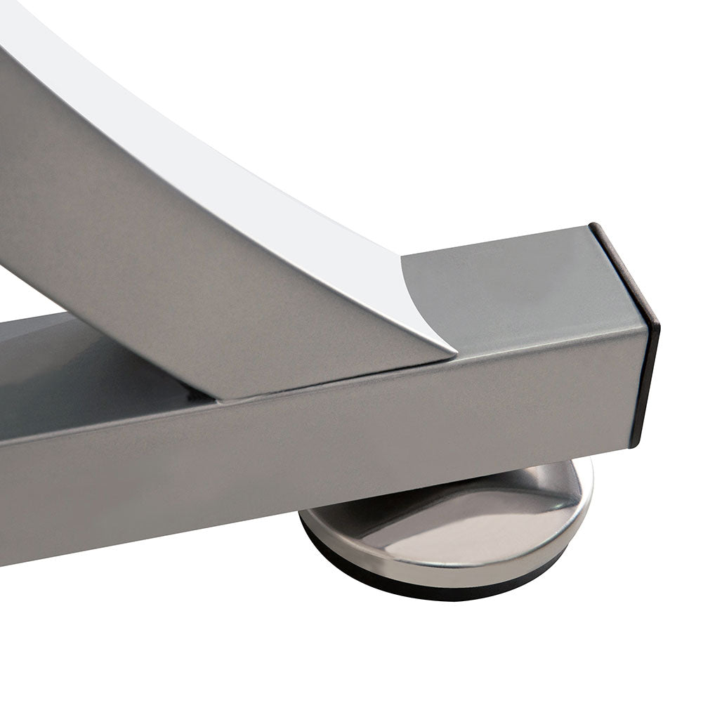 Scrivania Porta PC Tavolo Studio con Porta Tastiera e Ripiani Metallo e Legno Silver Marrone