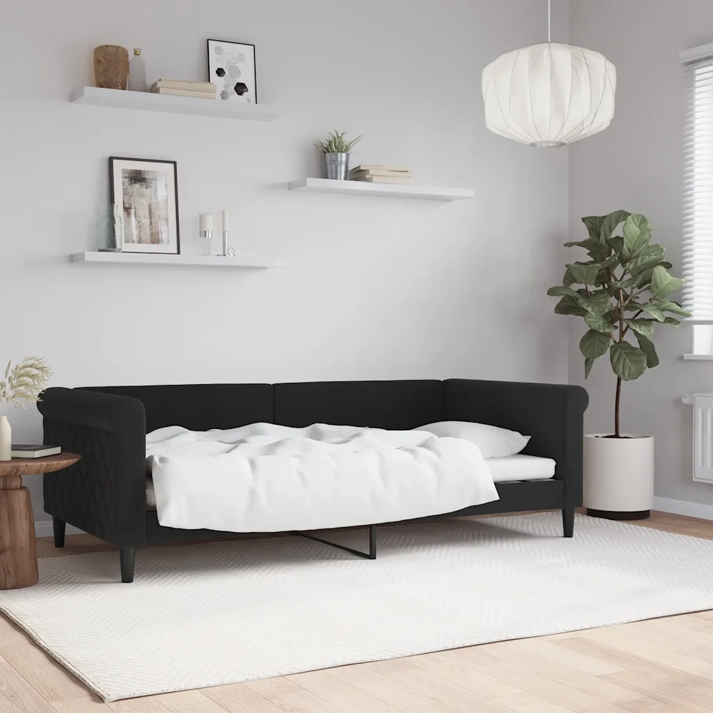 Letto da Giorno Nero 90x190 cm in Vellutocod mxl 72780