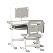 Scrivania per bambini con sedia regolabile ¨C zephmum ¨C Grigio 90x50x75 cm