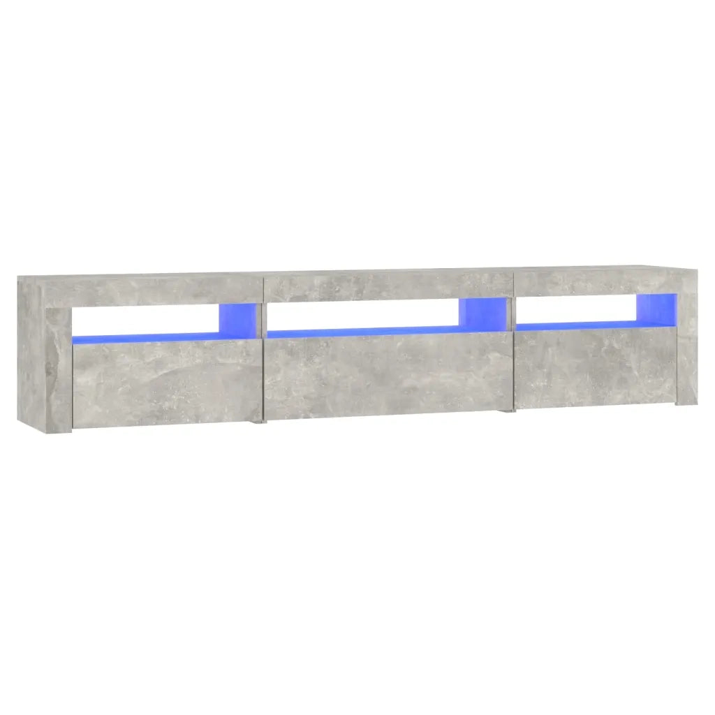 Mobile Porta TV con Luci LED-Credenza TV Grigio Cemento 195x35x40 cm