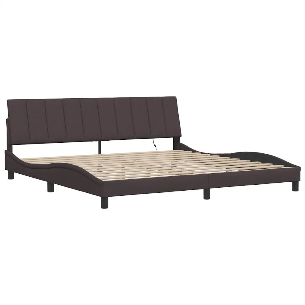 Giroletto senza Materasso Hanko Marrone Scuro 200x200 cm in Tessuto 3310485