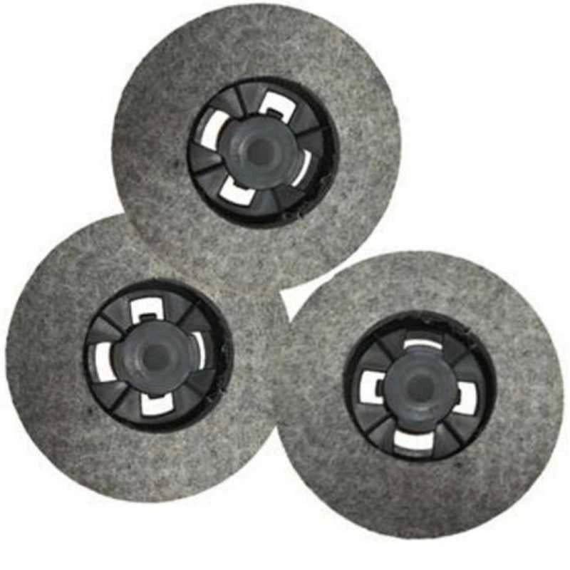 kit 3pz Spazzola con disco feltro a gancio universale lucidatrice adattabili - UNIVERSALE