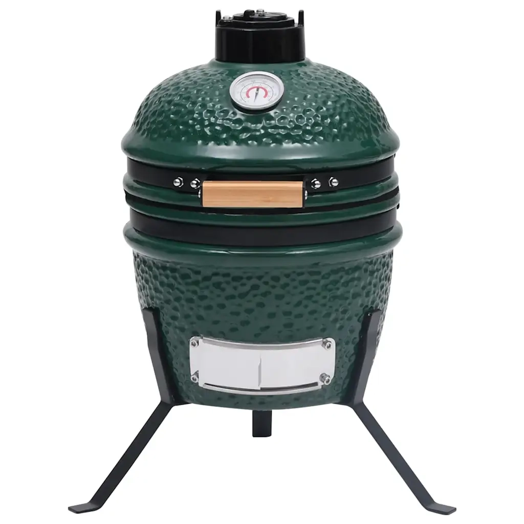 Barbecue Affumicatore 2 in 1 Kamado in Ceramica 56 cm Verde cod mxl 55673