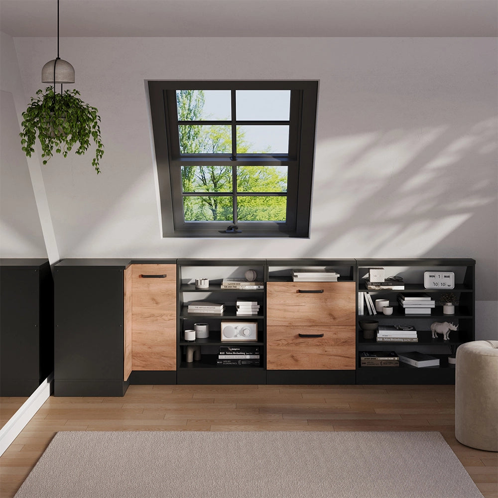 Mobile sottotetto Mobile angolare Rion Rovere dorato/Antracite 75.6 x 83.8 cm con 1 porta Vicco