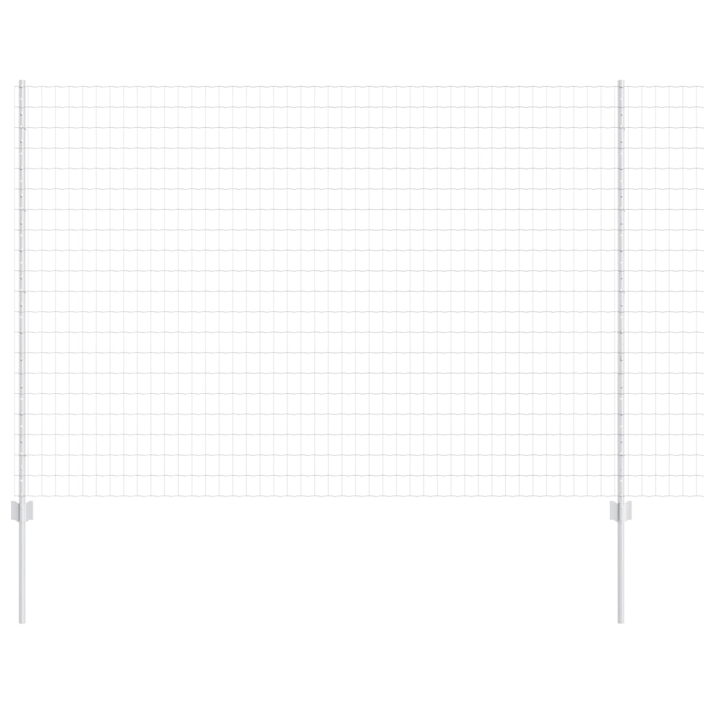 Recinzione Euro con 10 Pali Argento 1,5x10 m Acciaio