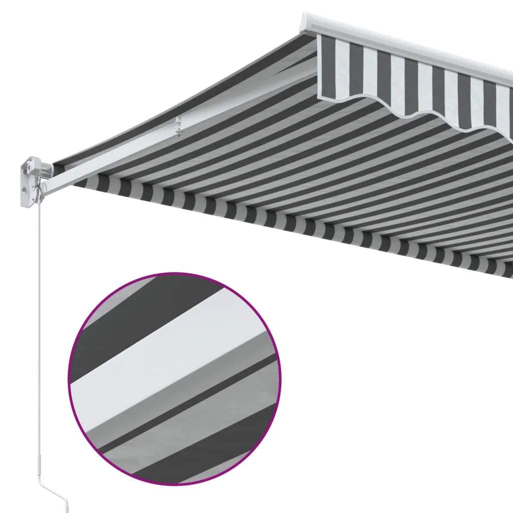 Tenda da Sole | Tenda Retrattile Antracite e Bianca 3,5x2,5m Tessuto/Alluminio