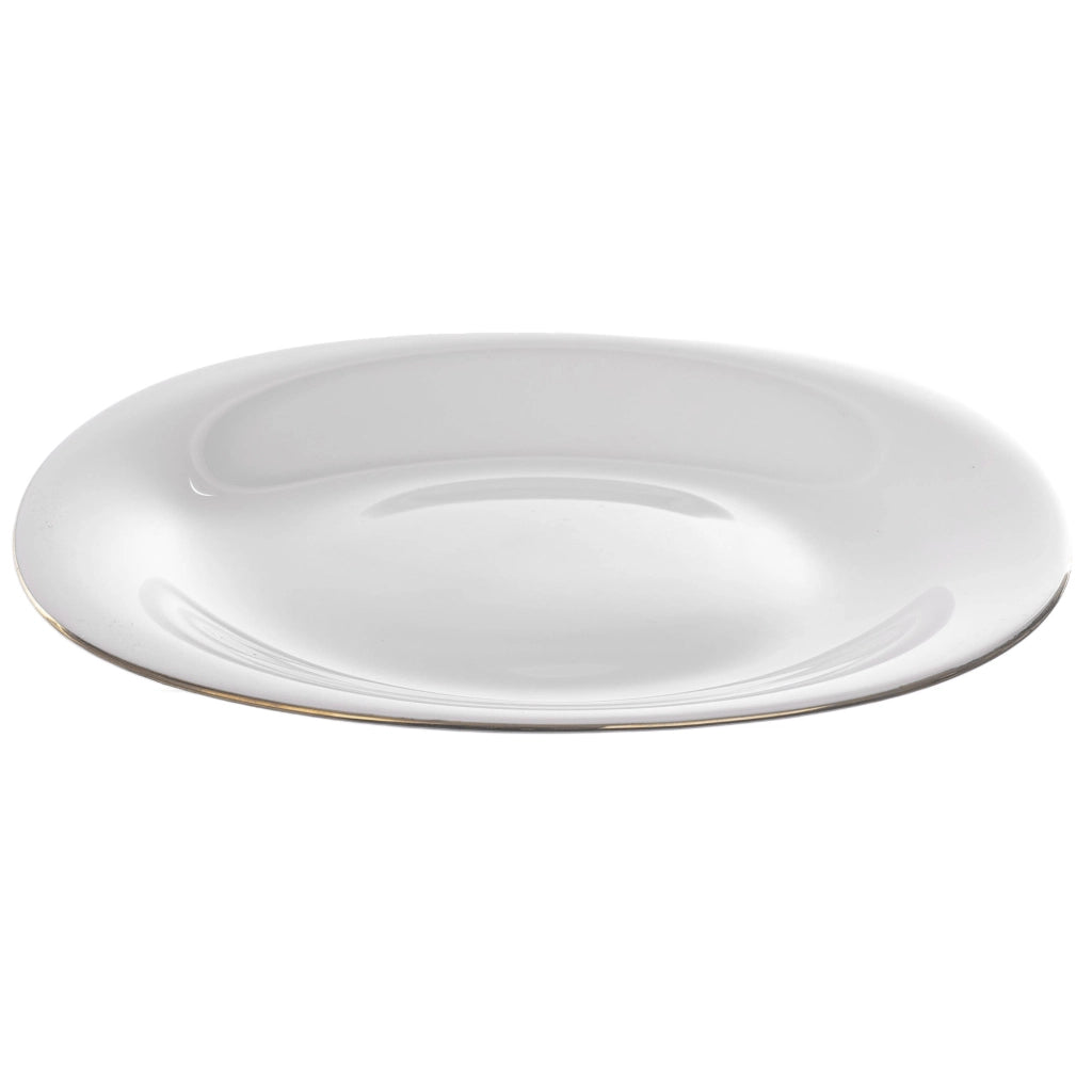 Piatto da dessert KADAX, 21,5 cm, in vetro bianco e oro, piatto piatto per torte