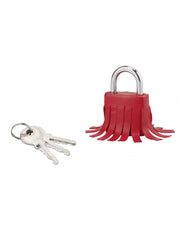 Lucchetto Fashion Leather, acciaio, interno, arco in acciaio, 30 mm, rosso, 3 chiavi – THIRARD