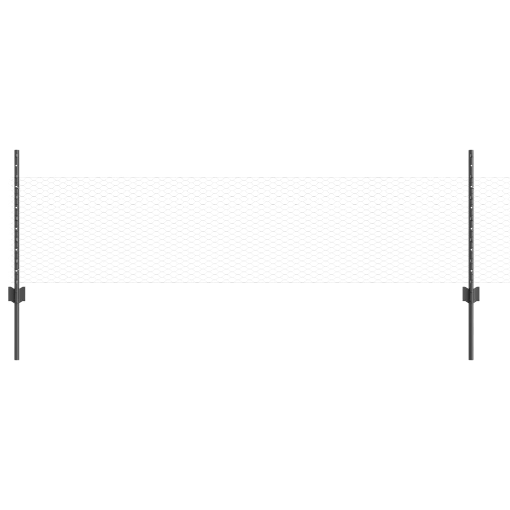 Pali per Recinzione  5 pz U-Channel Grigio 60 cm Acciaio