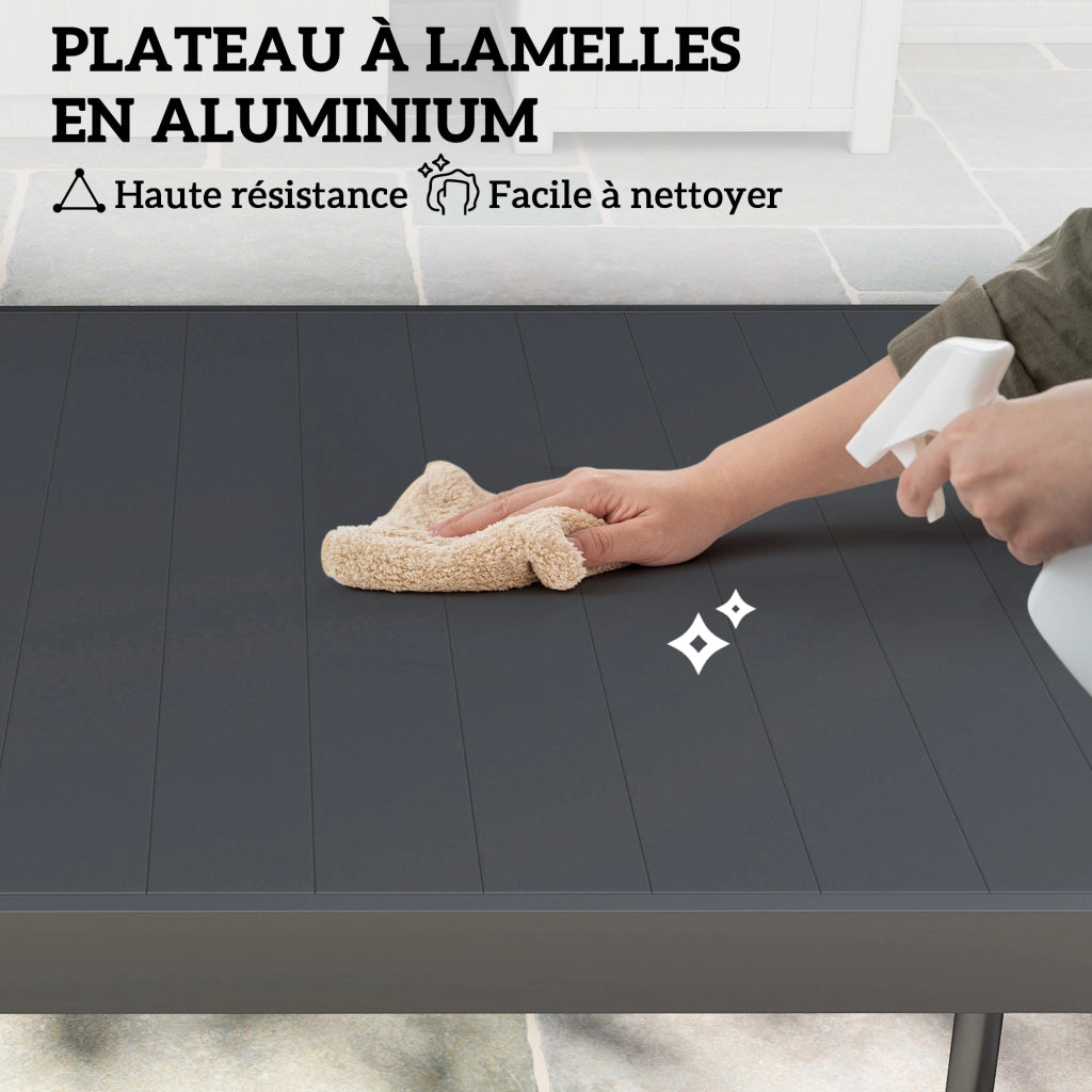 Tavolo da pranzo per giardino ¨C Zephmum ¨C Grigio, metallo, 186x90x74 cm