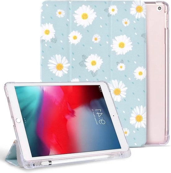 Copriporta per iPad 9a 8a 7a generazione - penne tenitore - Smiley Facce - ripiegabile a tre strati - Auto Sleep Wake - 10.2 pollici