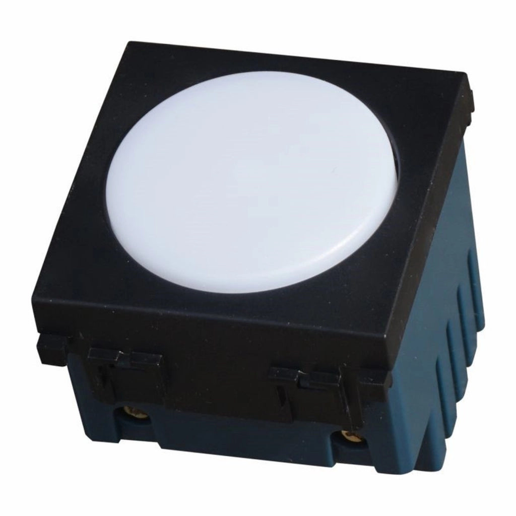 Serie Civile ETTROIT Nero Compatibile Con Vimar Arke (Lampada Led Segnapasso 2M 220V 4000K)