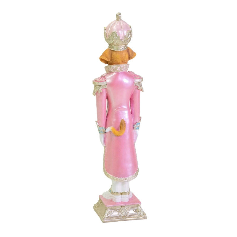 Soldatino resina cane rosa cm 24x22h92