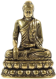 Buddha in Miniatura - Figurine in Ottone - Decorazione per Ufficio - Tavolo - Giardino Zen - Dimensioni Compresse - Figurina