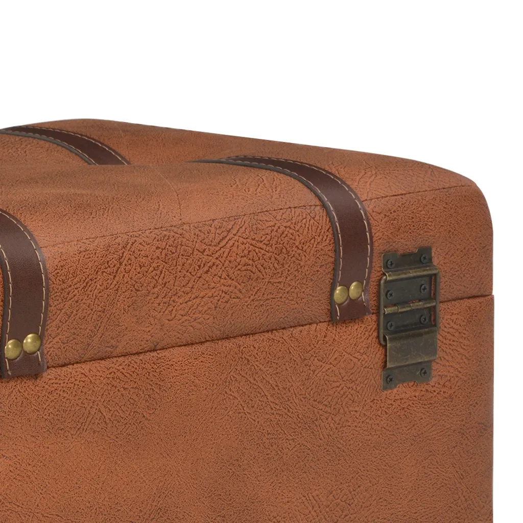 Sgabello con Contenitore 40 cm in Similpelle Tanno cod mxl 50350