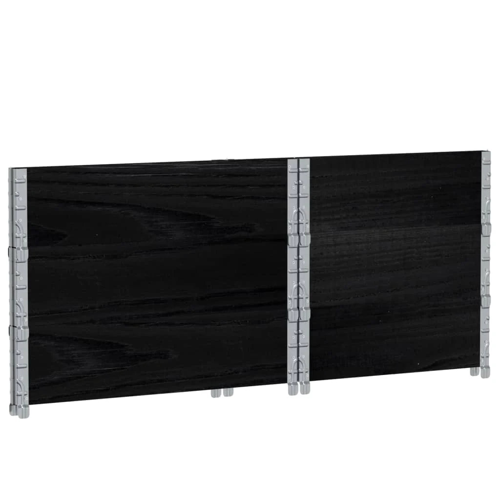 Vassoio per fioriera aiuola rialzata piante fiori terrazza giardino 80 x 60 cm legno massello di pino nero 02_0037886
