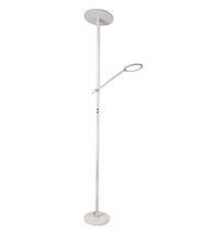 Regina - Piantana a Led Bianca in metallo H.180 cm Fabas Luce - 2 luci da 36W e 12W a led integrato 3000K