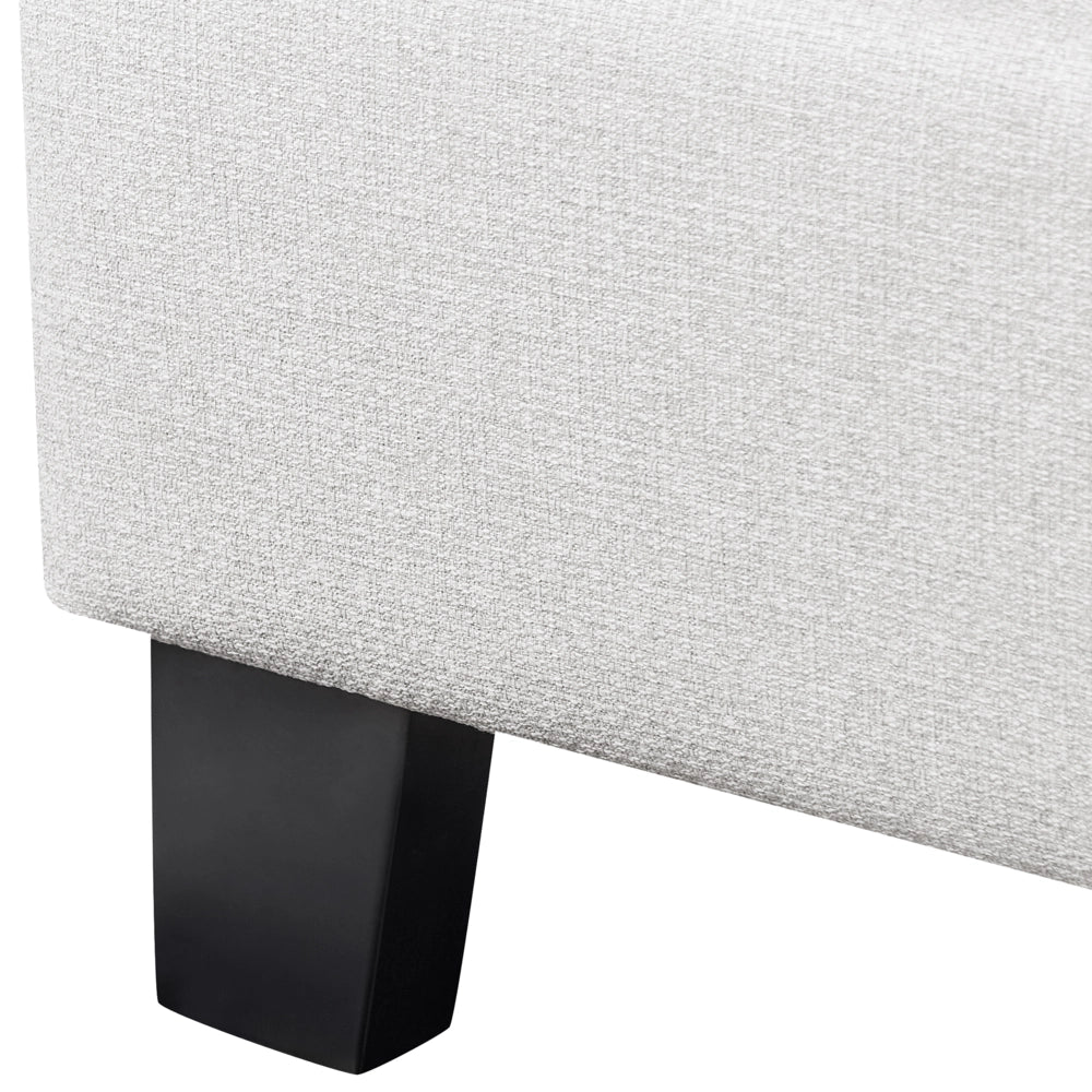 Letto singolo 90 x 200 in tessuto grigio chiaro con rete a doghe senza testiera
