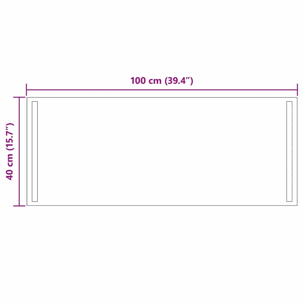 Specchio da bagno LED Trasparente 100 x 40 cm vetro temperato 42045803